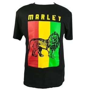 Bob Marley Black with‎ Lion Short Sleeve T-shirt Mens Size L